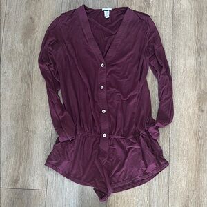 Eberjey Plum Long Sleeve Romper